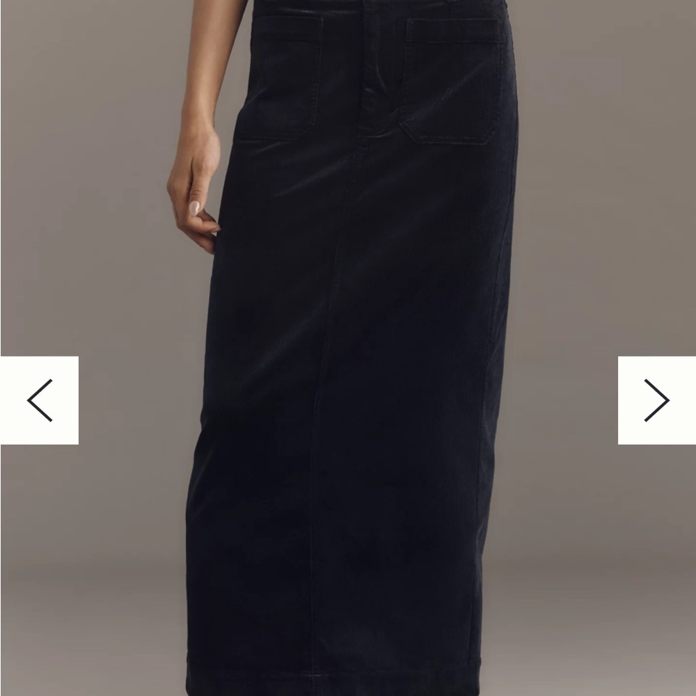 Maeve Navy Corduroy Maxi Skirt - Picture 2 of 8